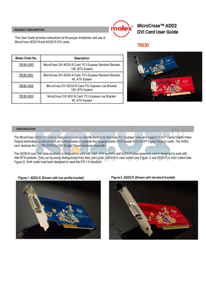 79530-5001 datasheet - MicroCross ADD2 DVI Card User Guide