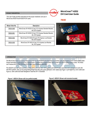 79530-5002 datasheet - MicroCross ADD2 DVI Card User Guide