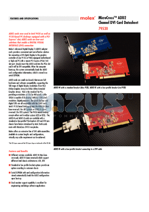 79530-5006 datasheet - MicroCross ADD2 Channel DVI Card Datasheet