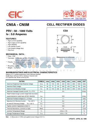 CN5D datasheet - CELL RECTIFIER DIODES