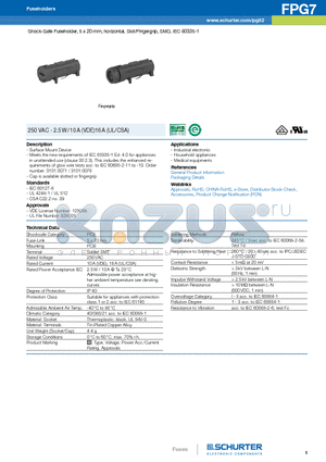 3101.0071 datasheet - Shock-Safe Fuseholder, 5 x 20 mm, horizontal, Slot/Fingergrip, SMD, IEC 60335-1