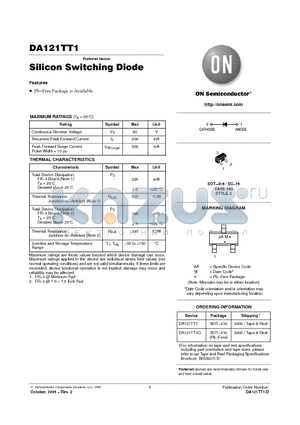 DA121TT1 datasheet - Silicon Switching Diode