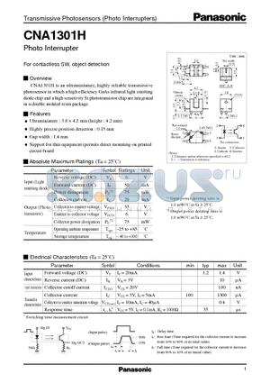 CNA1301H datasheet - Photo Interrupter