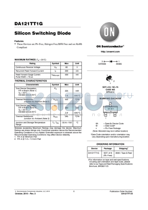 DA121TT1G datasheet - Silicon Switching Diode