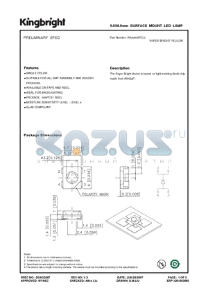 AA5060SYC-J datasheet - 5.0X6.0mm SURFACE MOUNT LED LAMP