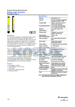 440L-AGWS1280 datasheet - Safety Light Curtains