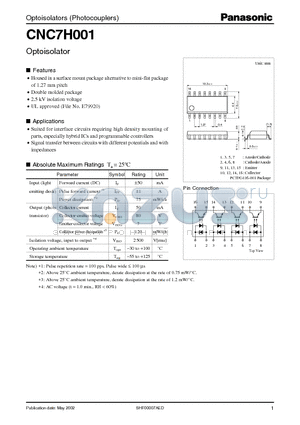 CNC7H001 datasheet - Optoisolators (Photocouplers)