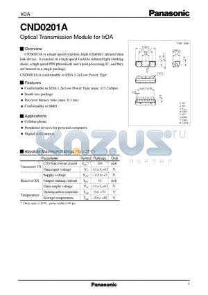 CND0201A datasheet - Optical Transmission Module for IrDA