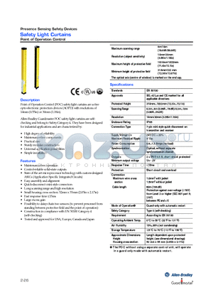 440L-M8200 datasheet - Safety Light Curtains