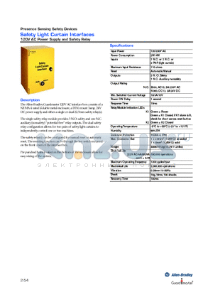 440L-M8400 datasheet - Safety Light Curtain Interfaces