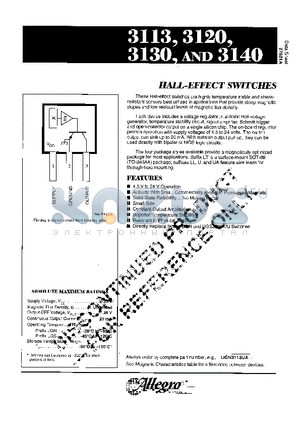 3113U datasheet - HALL-EFFECT SWITCHES