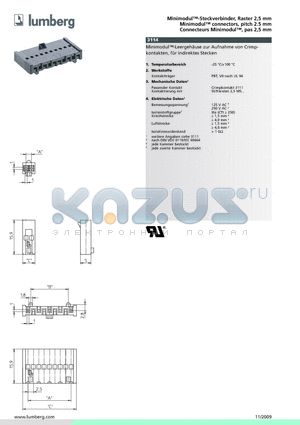 311403 datasheet - Minimodul-Steckverbinder, Raster 2,5 mm