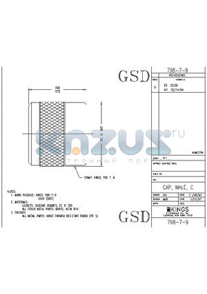 798-7-9 datasheet - CAP, MALE, C