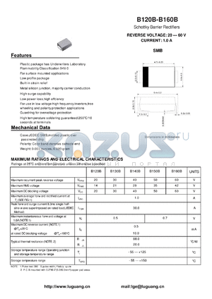 B130B datasheet - Schottky Barrier Rectifiers