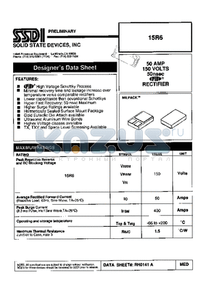 15R6 datasheet - 50 AMP 150VOLTS 50nsec RECTIFIER