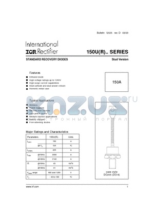 15OUR120DL datasheet - STANDARD RECOVERY DIODES
