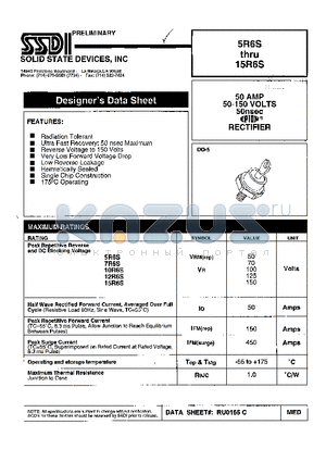 15R6S datasheet - 50 AMP 50-150 VOLTS 50nsec RECTIFIER