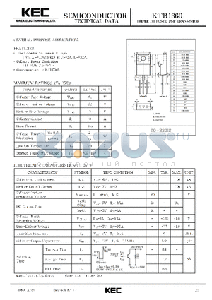 B1366 datasheet - TRIPLE DIFFUSED PNP TRANSISTOR(GENERAL PURPOSE)