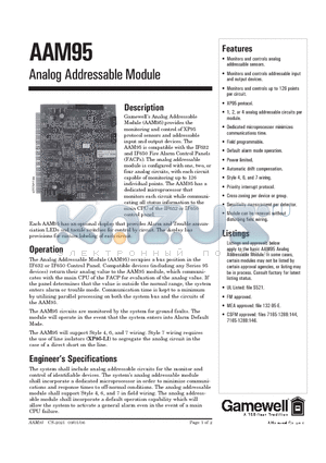 AAM95 datasheet - Analog Addressable Module