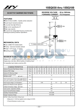 15SQ035 datasheet - SCHOTTKY BARRIER RECTIFIERS