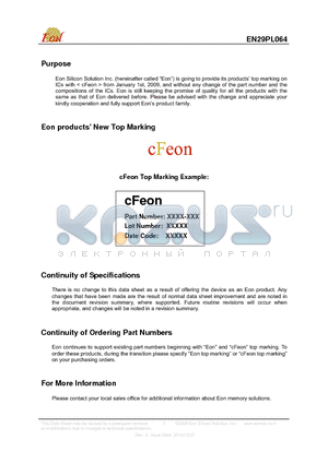 EN29PL064-70TIP datasheet - 64 Mbit (4 M x 16-Bit) CMOS 3.0 Volt- only, Simultaneous-Read/Write Flash Memory