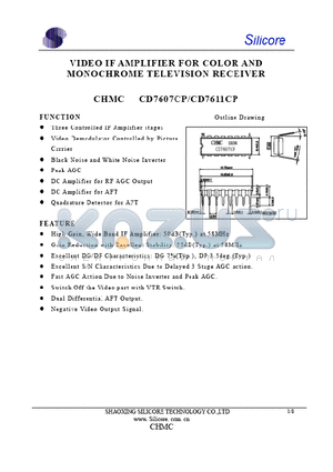 CD7611CP datasheet - VIDEO IF AMPLIFIER FOR COLOR AND MONOCHROME TELEVISION RECEIVER