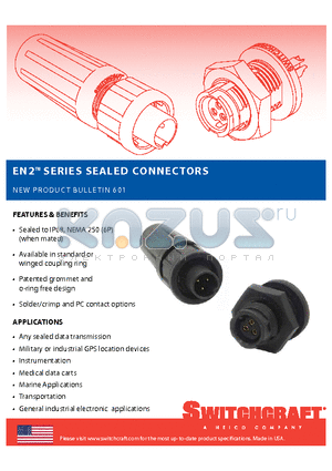 EN2POS20 datasheet - EN2 SERIES SEALED CONNECTORS