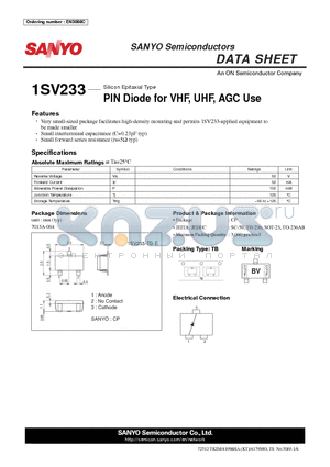 EN3088C datasheet - PIN Diode for VHF, UHF, AGC Use