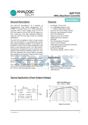 AAT1123IJS-0.6-T1 datasheet - 1MHz Step-Down Converter