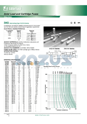 312.031 datasheet - Axial Lead and Cartridge Fuses - Glass Body