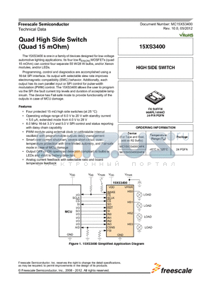 15XS3400 datasheet - Quad High Side Switch (Quad 15 mOhm)