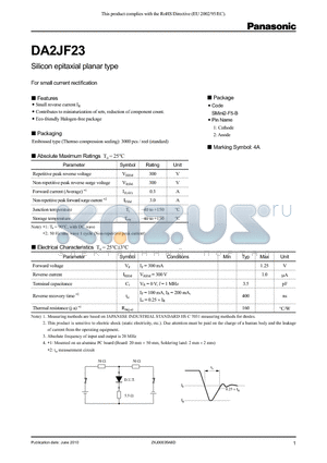 DA2JF23 datasheet - Silicon epitaxial planar type