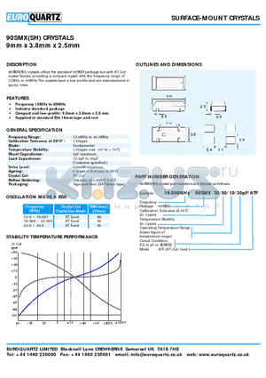 16.00060SMX30501030-ATF datasheet - SURFACE-MOUNT CRYSTALS