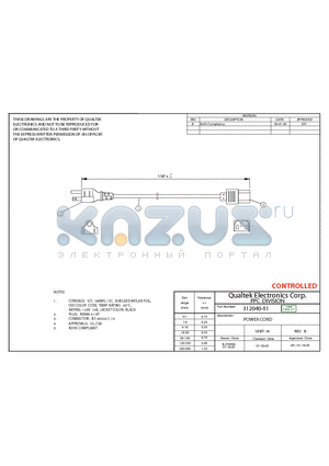 312040-01 datasheet - POWER CORD