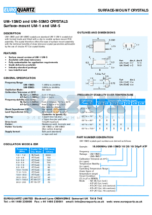 16.000UM5-SMD10201030-ATF datasheet - SURFACE-MOUNT CRYSTALS