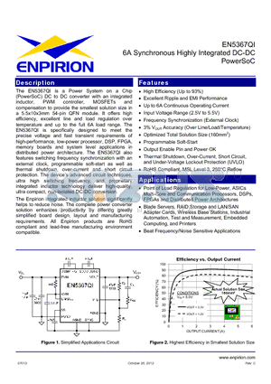 EN5367QI datasheet - 6A Synchronous Highly Integrated DC-DC PowerSoC