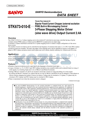 EN5708A datasheet - 3-Phase Stepping Motor Driver Output Current 2.4A