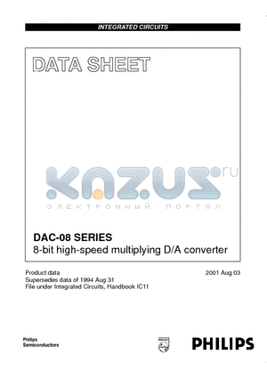 DAC-08 datasheet - 8-bit high-speed multiplying D/A converter