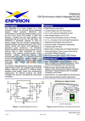 EN63A0QI datasheet - 12A Synchronous Highly Integrated DC-DC PowerSoC