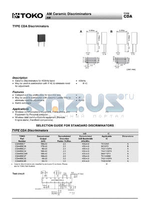 CDA455C16 datasheet - AM Ceramic Discriminators