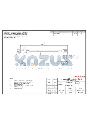 313003-01 datasheet - POWER CORD