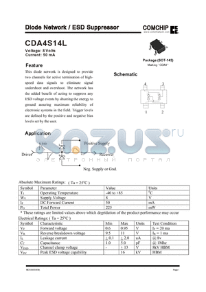 CDA4S14L datasheet - Diode Network / ESD Suppressor