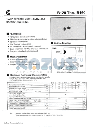 B140 datasheet - 1 AMP SURFACE MOUNT SCHOTTKY BARRIER RECTIFIER