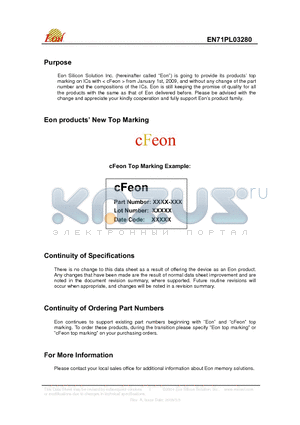 EN71PL03280 datasheet - Stacked Multi-Chip Product (MCP) Flash Memory and RAM