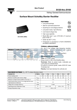 B140-E3/5AT datasheet - Surface Mount Schottky Barrier Rectifier