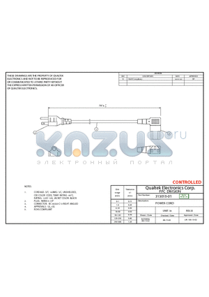 313010-01 datasheet - POWER CORD