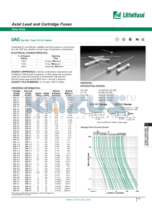 313016 datasheet - Axial Lead and Cartridge Fuses