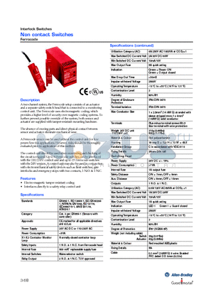 440N-C02070 datasheet - Non contact Switches