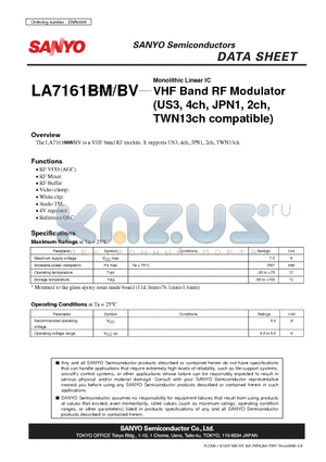 ENA0006 datasheet - VHF Band RF Modulator (US3, 4ch, JPN1, 2ch, TWN13ch compatible)