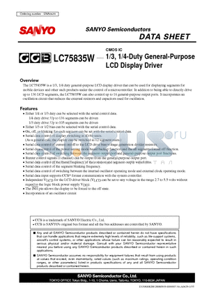 ENA0429 datasheet - CMOS IC 1/3, 1/4-Duty General-Purpose LCD Display Driver